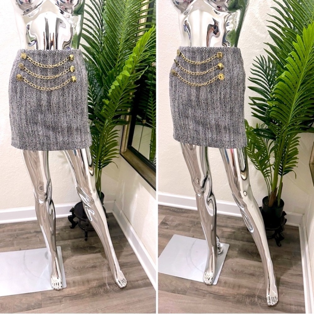 Bcbgeneration Silver Sequin Mini Pencil Skirt 4 - image 1